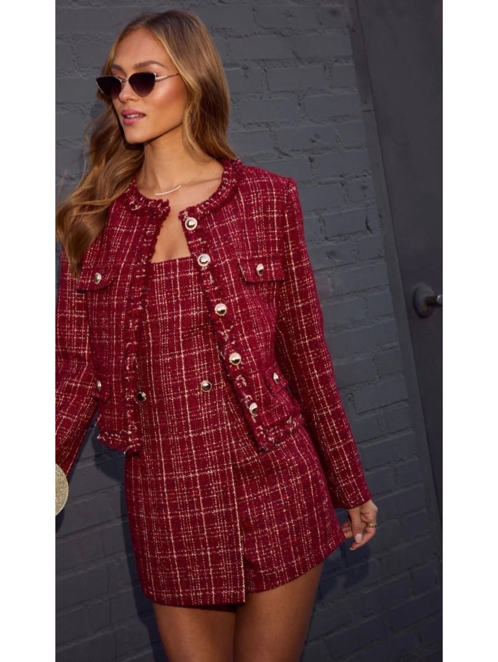 VICI Starlit Romance Tweed Romper, NWOT Women’s Small - Picture 2 of 8